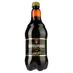 Уцінка. Пиво Перша приватна броварня Бочкове, темне, нефільроване, 4,8%, 0,9 л (770492) 