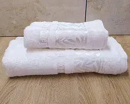 Набір турецьких бамбукових махрових рушників Cestepe 50х90+70х140 Bamboo Chery White