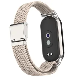 Ремінець для Xiaomi Smart Band 10/9/8, Braided Solo Loop, бежевий, нейлоновий плетений браслет, еластичний змінний ремінець для фітнес-трекера з надійним кріпленням, ArmorStandart (ARM88103) - мініатюра 2