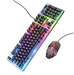 Комплект клавіатура та мишка HOCO GM-18 KB+Mouse, USB, RGB-підсвітка