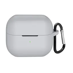 Силіконовий чохол для навушників Samsung Galaxy Buds 3/Buds 3 Pro/Buds 3 FE, Hang Case, сірий, ультратонкий захисний кейс товщиною 2 мм, захист від подряпин, пилу та ударів, компактний, з карабіном для кріплення, ArmorStandart (ARM79984)