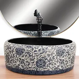 Умивальник Rea Florisa black matt накладний REA-U3307, Цветной - мініатюра 4