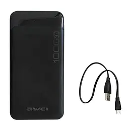 Powerbank для телефону повербанк чорний 10000mAh Awei P37K та USB ліхтарик для ноутбука 1.2W