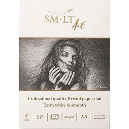 Склейка для графіки SM-LT Art Pro Create (Bristol) А5 (14.8х21 см) 308г/м2 10л екстра білий папір