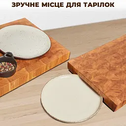 Торцева обробна кухонна дерев’яна дошка з дуба 50 x 30 x 4 см - мініатюра 2