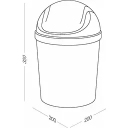 Відро для сміття MBM My Home з кришкою 5 л сіре (BIN-10 5L GRAY) - мініатюра 5