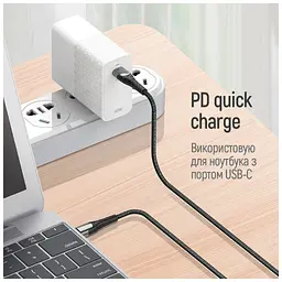 Дата кабель USB-C to USB-C 2.0m PD Fast Charging 65W 3A grey ColorWay (CW-CBPDCC039-GR) - мініатюра 3