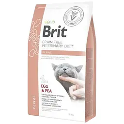 Сухий корм Brit GF VetDiet Cat Renal для кішок, у разі захворювань нирок, з яйцем і горохом, 2 кг