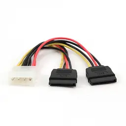 Кабель-Перехідник 0.2 м Atcom Molex — 2 Sata power