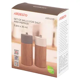 Млинок для спецій Ardesto Midori, Набір 2 шт х 35мл для солі та перцю сірий, білий (AR1411B) - мініатюра 6
