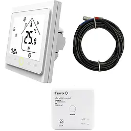 Комплект бездротового управління опаленням ZigBee: термостат вбудов. + реле (сухий контакт) (496161)