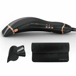Фен Rowenta Ultimate Experience Air Motion, 1300Вт, 3 режими, насадка-гребінець, кейс для зберігання, іоніз-я, хол. обдув, чорний