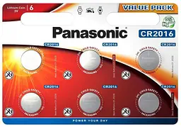 Батарейка до брелоків, вег, годин PANASONIC CR-2016 Lithium, 3V, 1х6 шт (ціна за 1 шт.)