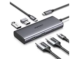 Мультипортовий адаптер UGREEN CM498 Revodok 206 6-in-1 USB-C Hub (15852)