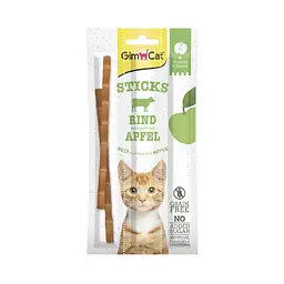 Ласощі для кішок GimCat Superfood Duo-Sticks з яловичиною та яблуком 3 шт по 5 г (G-420950/420561)