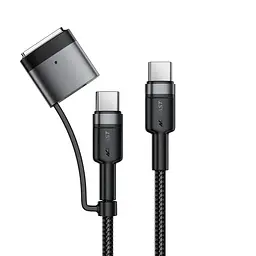 Кабель ACEFAST C22-05 USB-C to USB-C/magnetic aluminum alloy charging data cable Black (6974316285151)