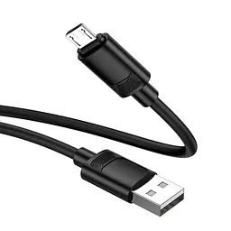 Кабель для заряджання Hoco X122 USB Micro USB міцний силіконовий матеріал 1 метр Чорний - мініатюра 2