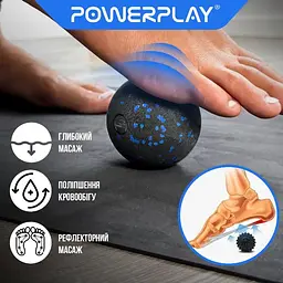 Масажний м'яч PowerPlay PP-4351 Epp Massage Ball (d10) Чорно/Синій (PP-4351_Blue_d10) - мініатюра 3