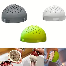 Друшляк силіконовий портативний фільтр для консервних банок, Kitchen Master Салатовий 87269 - мініатюра 8