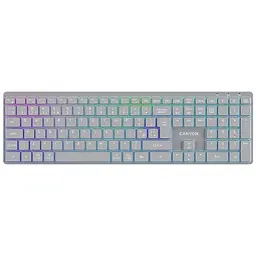 Клавіатура Canyon HKB-W11 Slim Dual Mode Wireless/Bluetooth RGB UA Grey (CNS-HBTK11G)