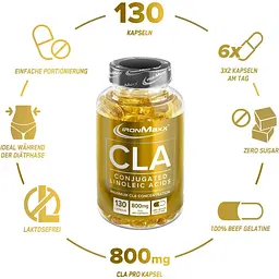 Жироспалювач IronMaxx CLA 130 капсул - мініатюра 3