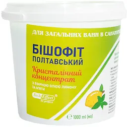 Концентрат для ванн BishEffect Bishofit, кристалічний, з ефірними оліями лимона та м’яти, 1000 мл