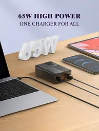 Мережевий зарядний пристрій 65W LED NewBrand A4808Q (33429-01_674) - мініатюра 6