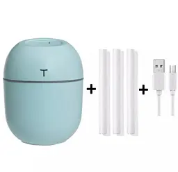 Ультразвуковий міні-зволожувач повітря OEM HUMIDIFIER з дифузором USB 10х7х5 см 220 мл Бірюзовий (HT0003)