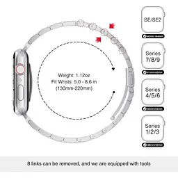 Браслет Gearyou для Apple Watch 40 мм, 38 мм, 41 мм, 44 мм, 42 мм, 45 мм металевий - мініатюра 2