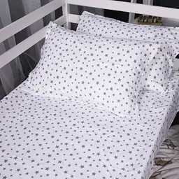 Постільна білизна MirSon 016 White Stars Фланель 2x143x210 Сімейний (2200009652158) - мініатюра 7