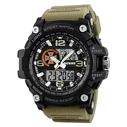 Чоловічий наручний годинник 012BKKHDSNS ДСНС Чорні з хакі + Коробка Patriot acs0031012 - мініатюра 2