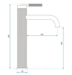 Змішувач для умивальника Rea Argon високий nickel brushed REA-B6450 - мініатюра 5