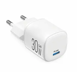 Мережевий зарядний пристрій Brevia ePowerGaN PD30W USB-C білий(44030GCW)