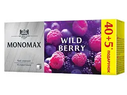 Чай пакетований чорний Мономах 45 пакетиків WіLD BERRY 1,5 г з ароматом лісових ягід