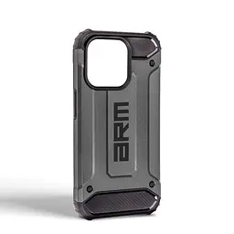Чехол для Apple iPhone 15 Pro, Panzer, серый, противоударный, бронированный, милитари, панель-накладка, защита всего корпуса, защита дисплея и камеры, термополиуретан (TPU) + поликарбонат (PC), ArmorStandart (ARM75645) - мініатюра 2