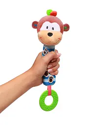 Іграшка-піщалка BabyOno Мавпа Георгій, 22 см, синій (619) - мініатюра 2