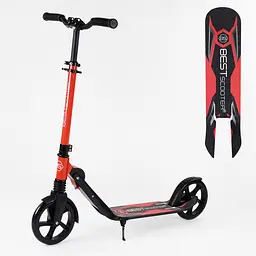 Самокат Best Scooter складаний 45х13х80-100 см Чорно-червоний 000231405 - мініатюра 2