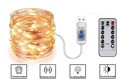 Світлодіодна гірлянда Роса USB 2 метри з пультом дистанційного управління ∙ Гірлянда мідна проволока 200LED 2M USB XL-76-20 - мініатюра 2