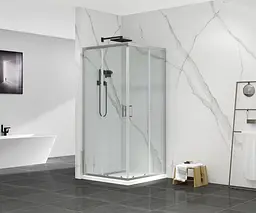 Душова кабіна без піддону Mixxus Premium Diverse SC02-90x90x195-TR хром прозоре скло 5 мм MI6861, Універсальна, прозорий, хром - мініатюра 2