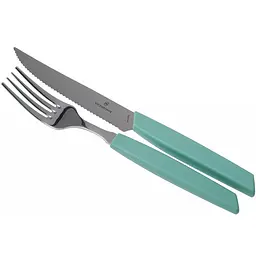 Набір кухонний Victorinox Swiss Modern Table Set 12шт з мятн. ручкою (6 ножів steak 6 віделок) - мініатюра 3
