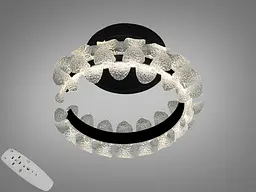 Стильна стельова LED люстра Diasha 2511/400BK чорна 40W з пультом 7 м2 - мініатюра 2