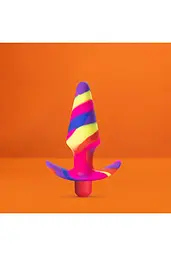 Анальная пробка с вибрацией Blush Avant Free Spirit, 12,7 см, радужный - миниатюра 3