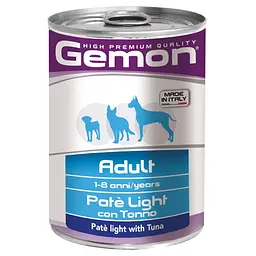 Вологий корм Gemon Dog Adult пашт.ет з тунцем для собак усіх порід, схильних до повноти 400 гр