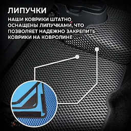 Килимки у салон EVA для Opel Zafira А 1999-2005 з підп'ятником Бежеві-Бежевий кант 5 шт - мініатюра 3