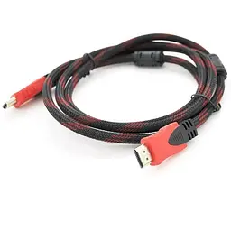 Кабель мультимедійний HDMI to HDMI 20.0m v1.4, OD-7.4mm Black/RED Merlion (YT-HDMI(M)/(M)NY/RD-20m)