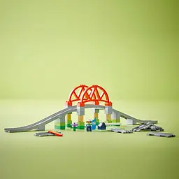 Конструктор LEGO DUPLO Додатковий набір. Залізничний міст і колії 42 деталі (10426) - мініатюра 4