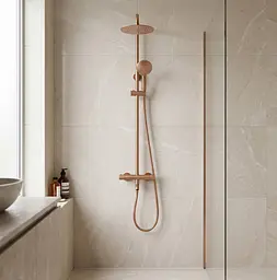 Душова система з термостатом і виливом Rea Lungo Diamond brushed copper REA-P5964 - мініатюра 3