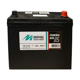 Акумулятор 6СТ-55A MIDAC ITINERIS EFB- STOP & START Asia, 12V, 55Ah (-/+), EN460А - мініатюра 2