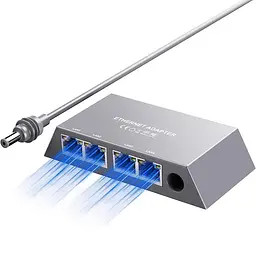 Адаптер мережевий Ethernet RZ-0198 для Starlink Mini супутникової системи, 4-портовий гігабітний мережевий розгалужувач (19400) - мініатюра 2