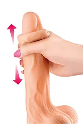 Фалоімітатор із рухомою крайньою плоттю Real Body — Real Brad, діаметр 4 см, TPE - мініатюра 3